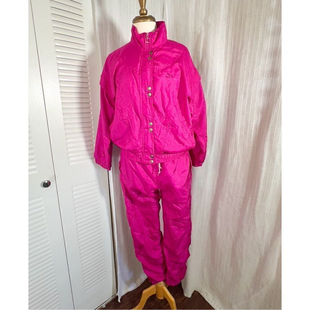 Vintage 2 Piece Puma Windbreaker Ski Outfit - Size M